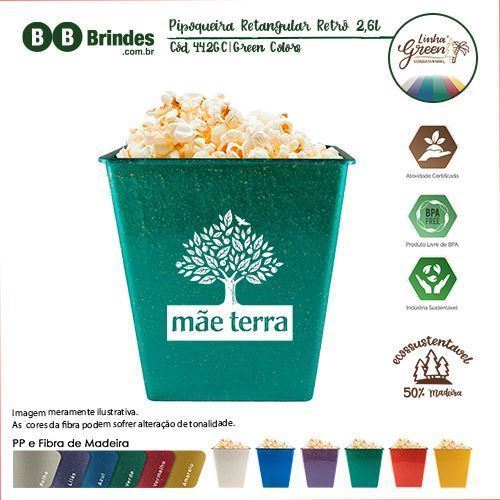 Imagem de Balde de Pipoca Retangular Retro Green Colors 2,6l