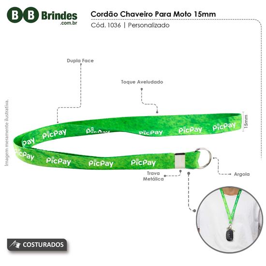 Imagem de Cordão Chaveiro para moto 15mm com argola