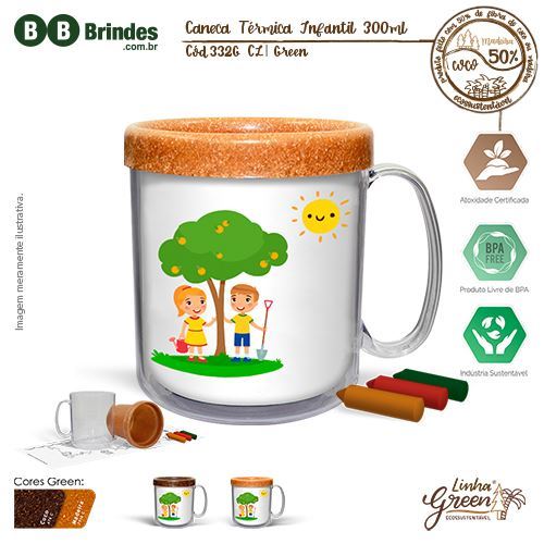 Imagem de Caneca Térmica Infantil Green 300ml CL