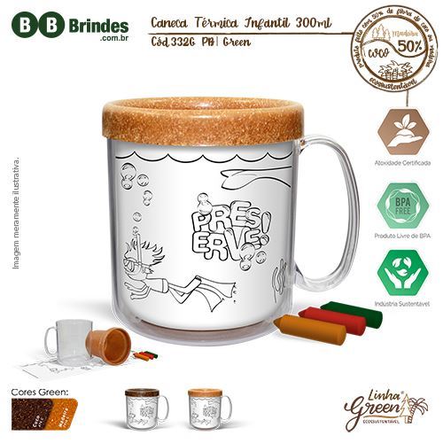 Imagem de Caneca Térmica Infantil Green 300ml PB