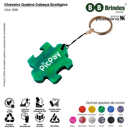 Chaveiro Quebra Cabeça Ecológico PLASTICARIA