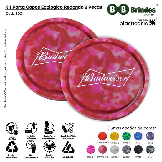 KIT PORTA COPOS REDONDO ECOLÓGICO 2 PÇS - PLASTICARIA