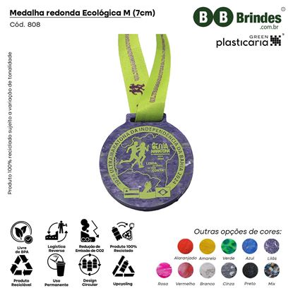 Medalha redonda Ecológica M (7cm) PLASTICARIA