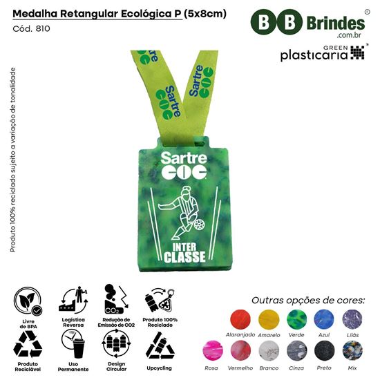 Medalha Retangular Ecológica P (5x8cm) PLASTICARIA