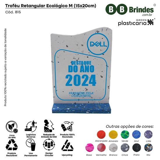 Troféu Retangular Ecológico M (15x20cm) - PLASTICARIA